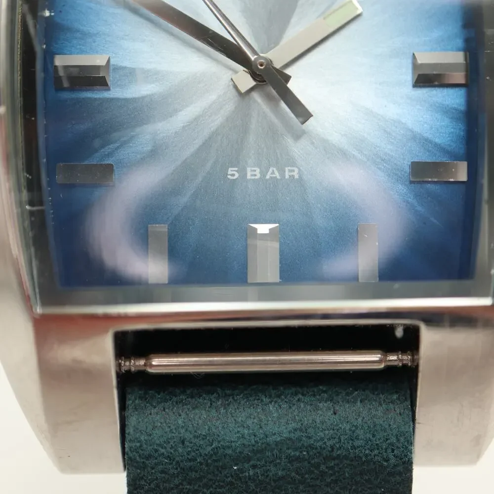 Diesel Men's Silver Tone Blue Sunburst Watch Blue Leather DZ1032 w New Battery